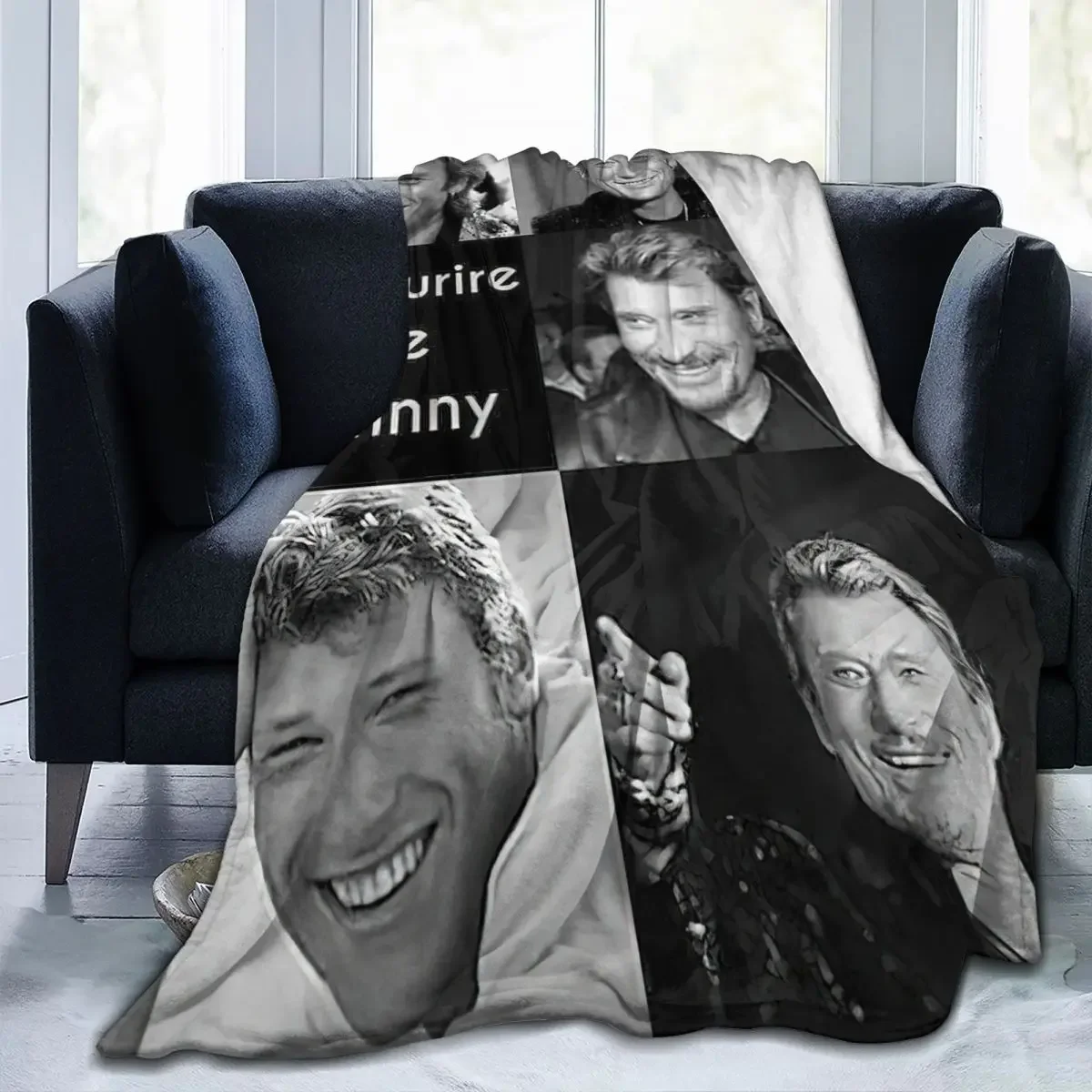 

3D одеяла Johnny Hallyday, всесезонные многофункциональные супермягкие пледы для постельных принадлежностей, путешествий