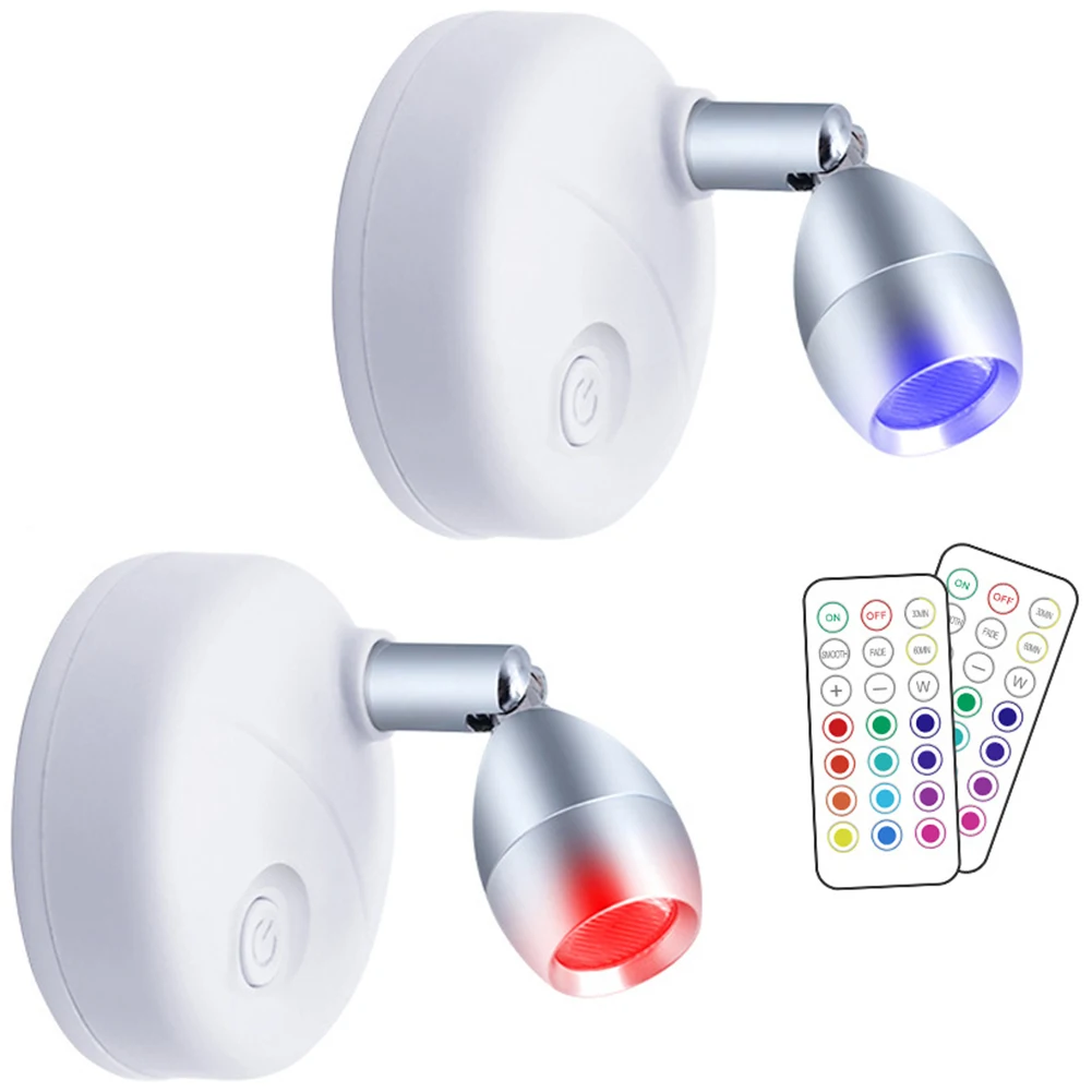 Lampa ścienna LED 13 kolorów, żywotność do 20000 godzin, pilot RGB z pudełkiem do sypialni, na stolik nocny, do salonu, do szafy.