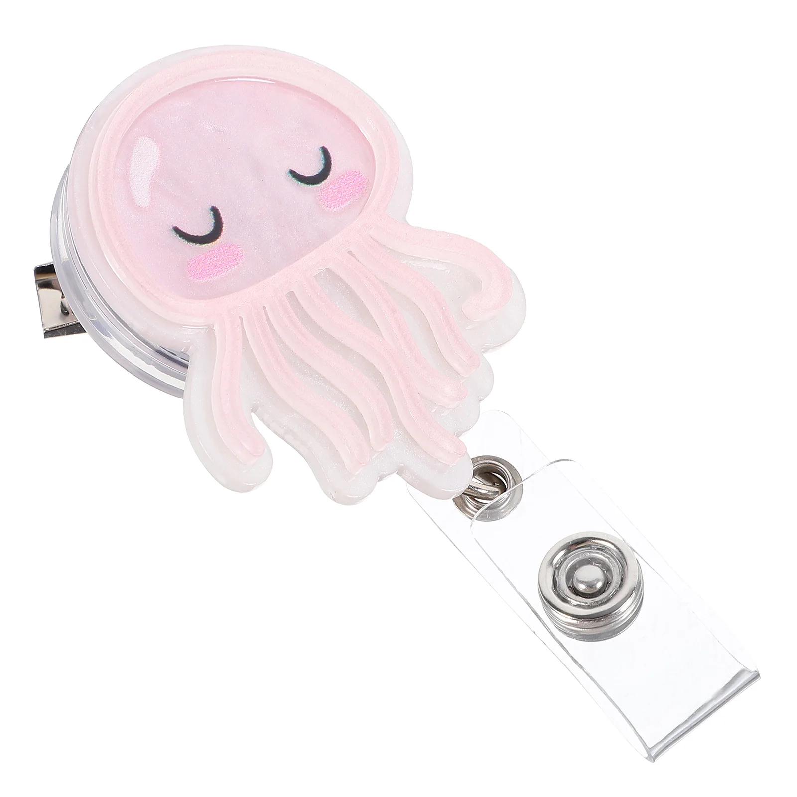 Imagem -03 - Retrátil Badge Holder Clip id Lanyard Badge Reel Nome Tag Card Médico Enfermeira Escritório Credencial Titular Desenhos Animados Jellyfish