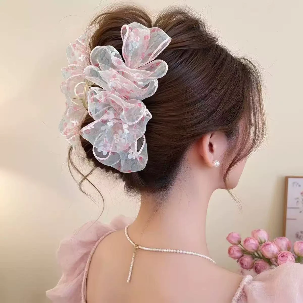 

1 шт., супер фея, цветочный пузырьковый зажим для волос, женская новая заколка для волос на спине, высококачественный головной убор с зажимом в виде акулы
