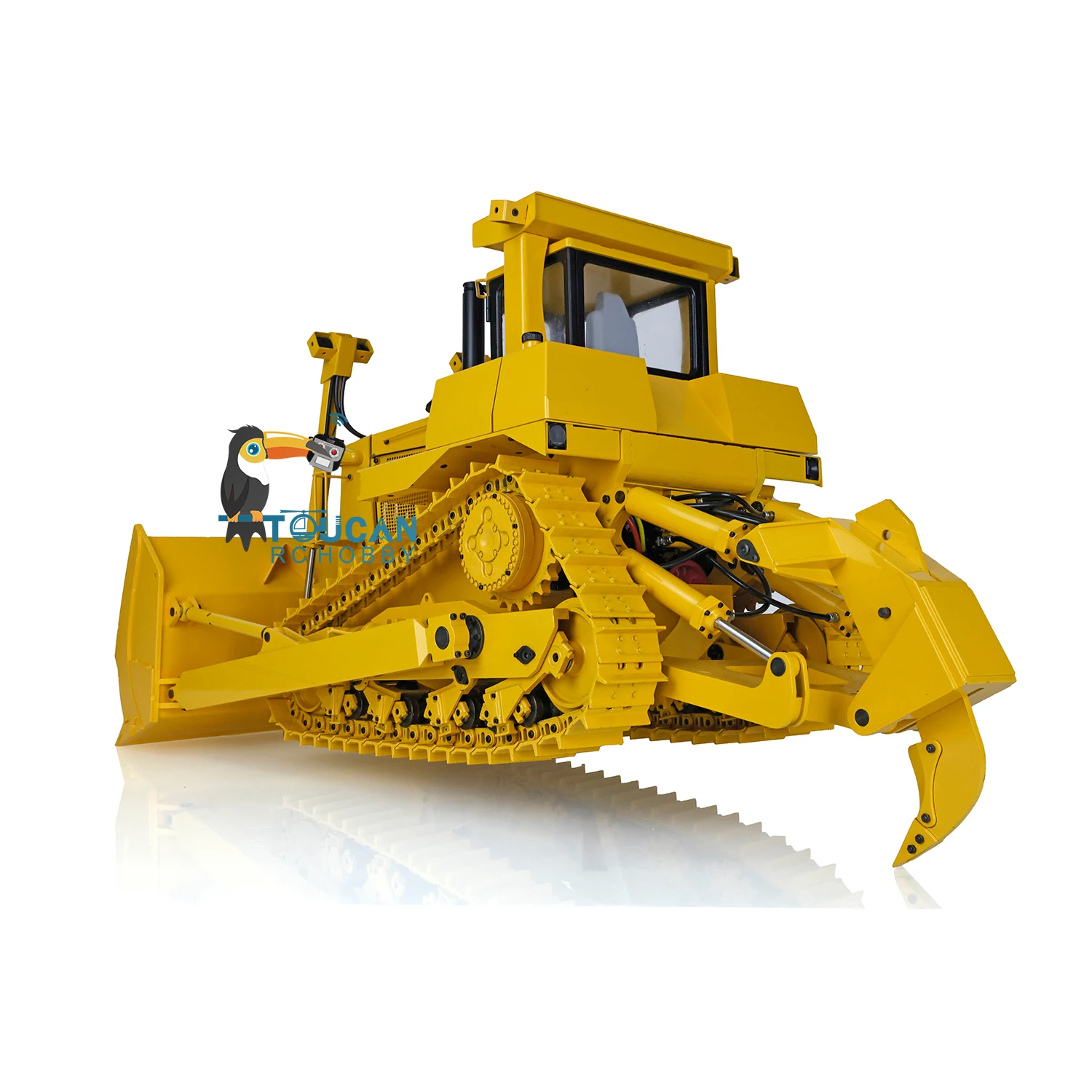 JDM98 1/14 RC Hydraulic DXR2 Bulldozer Remote Control Construction Dozer Upgraded Ver Sound Light Module Metal Model Toy TH22617