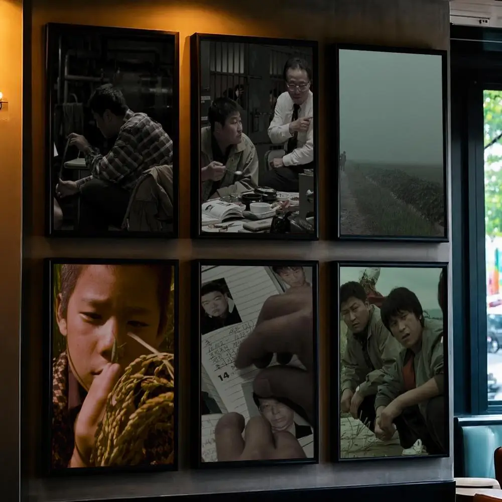 classic movie M-Memories of Murder-R Poster Decorative Wall Art Sticker for Cafe Office Bedroom and Living Room