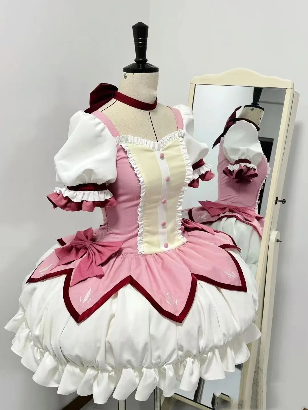 Puella magi madoka magica cervo olho círculo cosplay, cosplay de deus redondo, fantasia de anime de combate feminino