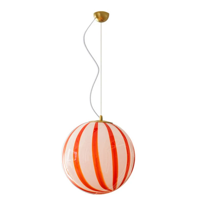 

Creative White Orange Glass Pendant Light 20/30cm Parlor Dining Room Bedroom Hanging Lamp