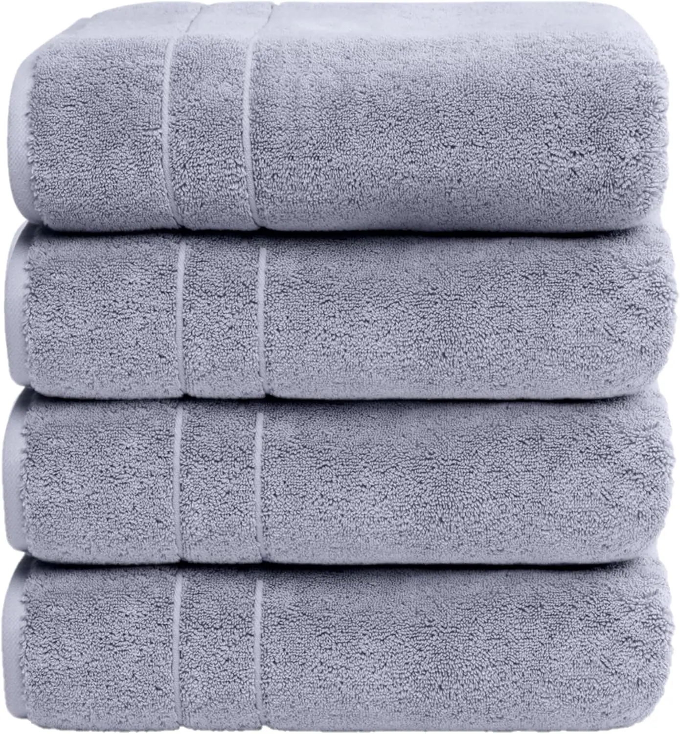 Super-Plush Turkish Cotton Bath Towel Set - Includes 4 Bath Towels in Smoke Grey 100% Cotton | Best Luxury Spa Towels