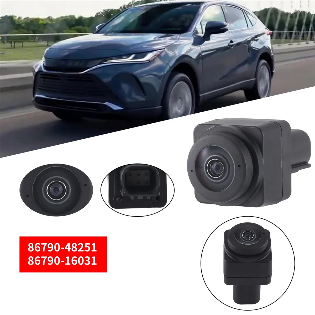 

Камера переднего вида 86790-48251 86790-16031 Камера с решеткой бампера для Toyota Harrier Venza 2020-2023 Камера с объемным звуком