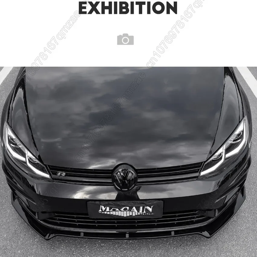 폭스 바겐 골프 7 페이스 리프트 MK7.5 R GTI Rline 2014-2019 MAX 스타일 자동차 앞 범퍼 스플리터 립 스포일러 디퓨저 가드 커버 썸네일 2
