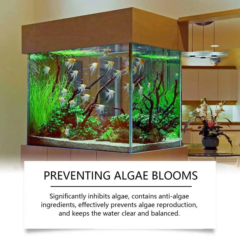 100ml algaecide clarifier with Measuring Cup Purifying water does not harm fish for Aquarium Remove Green brown algae moss