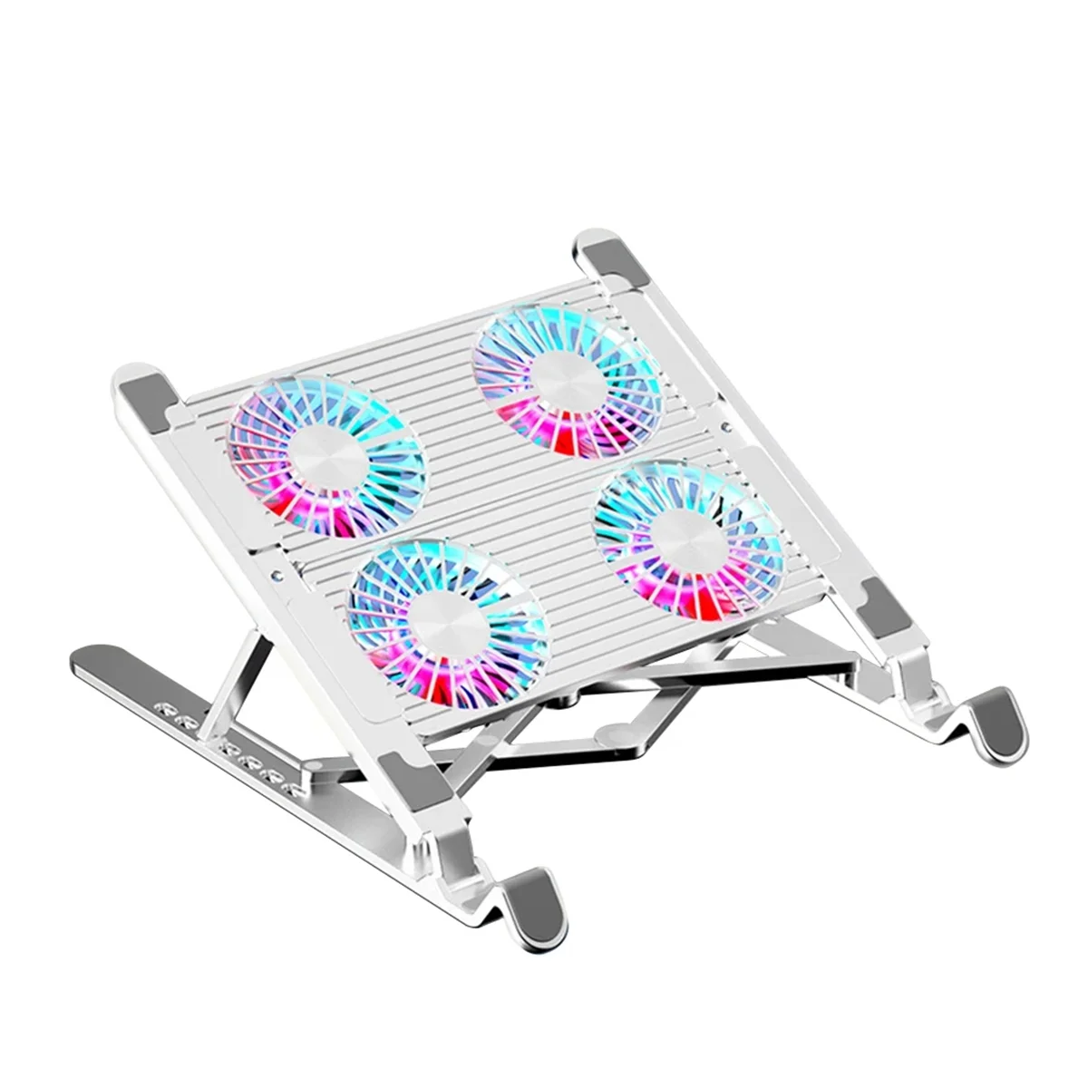 Laptop Cooling Stand Foldable Laptop Cooling Pad with 4 RGB Silent Fans for Laptop Portable Cooler