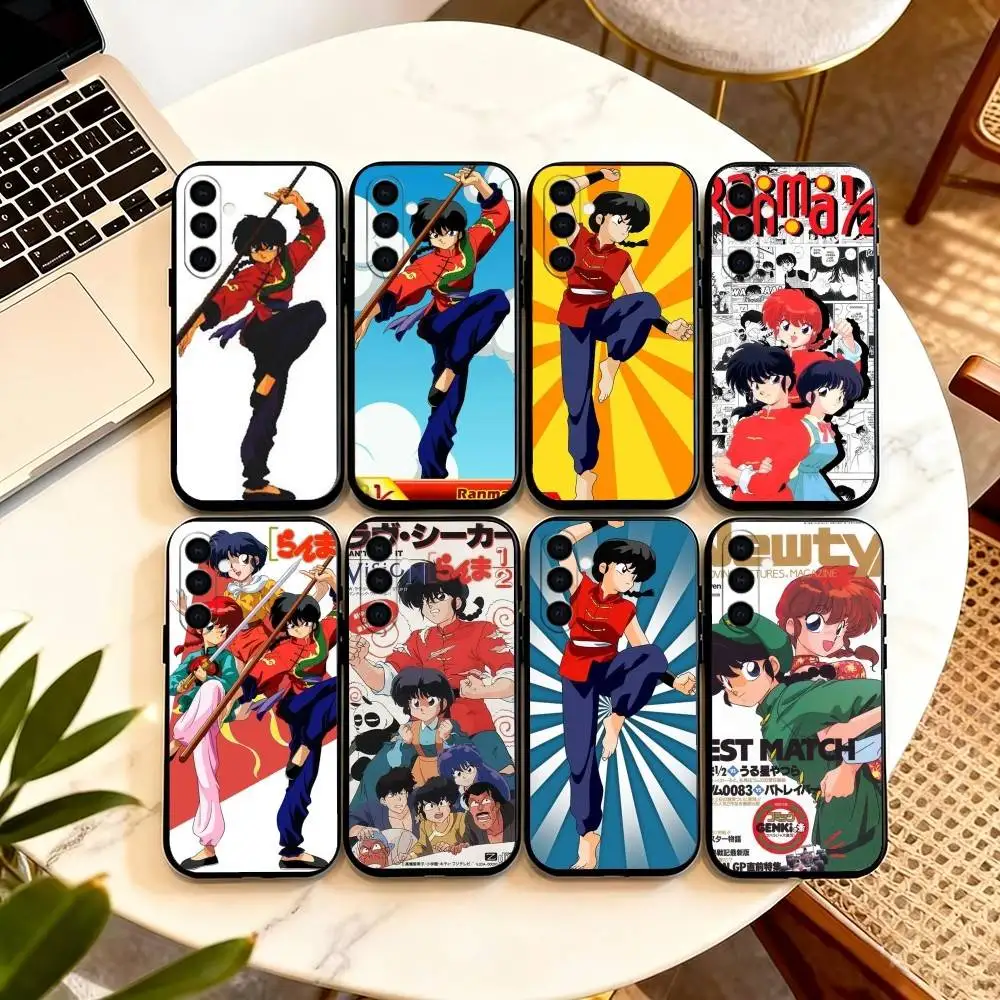 Funda de teléfono Manga C-Comics R-Ranma- para Samsung Galaxy A73,A72,A71,A70,A53,A52,A51, otros, funda negra suave