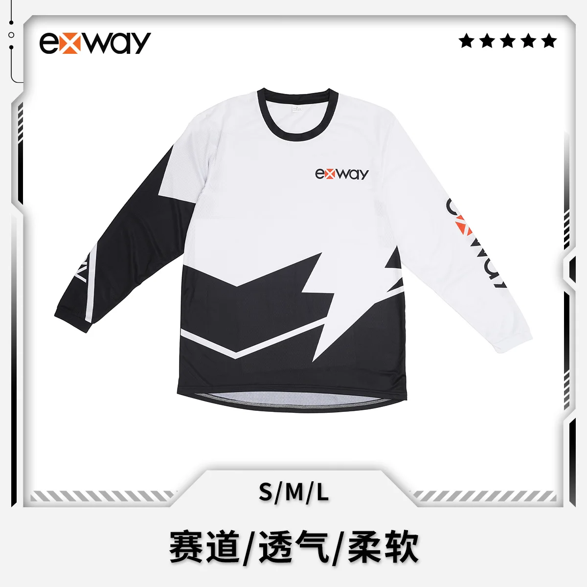 Exway Track Professional Downhill Mountain Bike Mesh Breathable Quick Drying Long Sleeve Skateboard Wear Riding Clothes