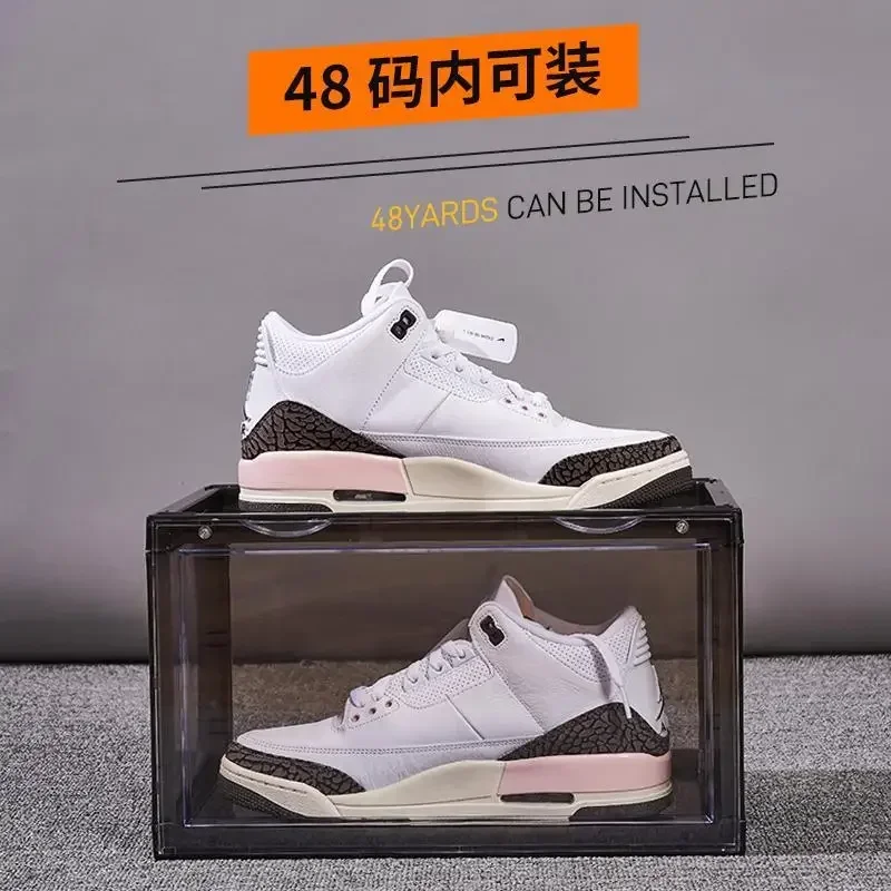 Home Furniture 1 Pcs Hard Plastic Shoe Cover Transparent Shoe Box Magnetic Rack Anti-oxidation Shoe Rack Shelf Storage Box Stora