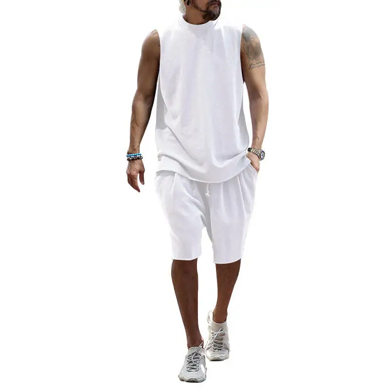 

Loose Casual Men's Sporty Sleeveless Two-Piece Set Summer Breathable Comfortable Shorts Vest Set Large Size Cross-Border