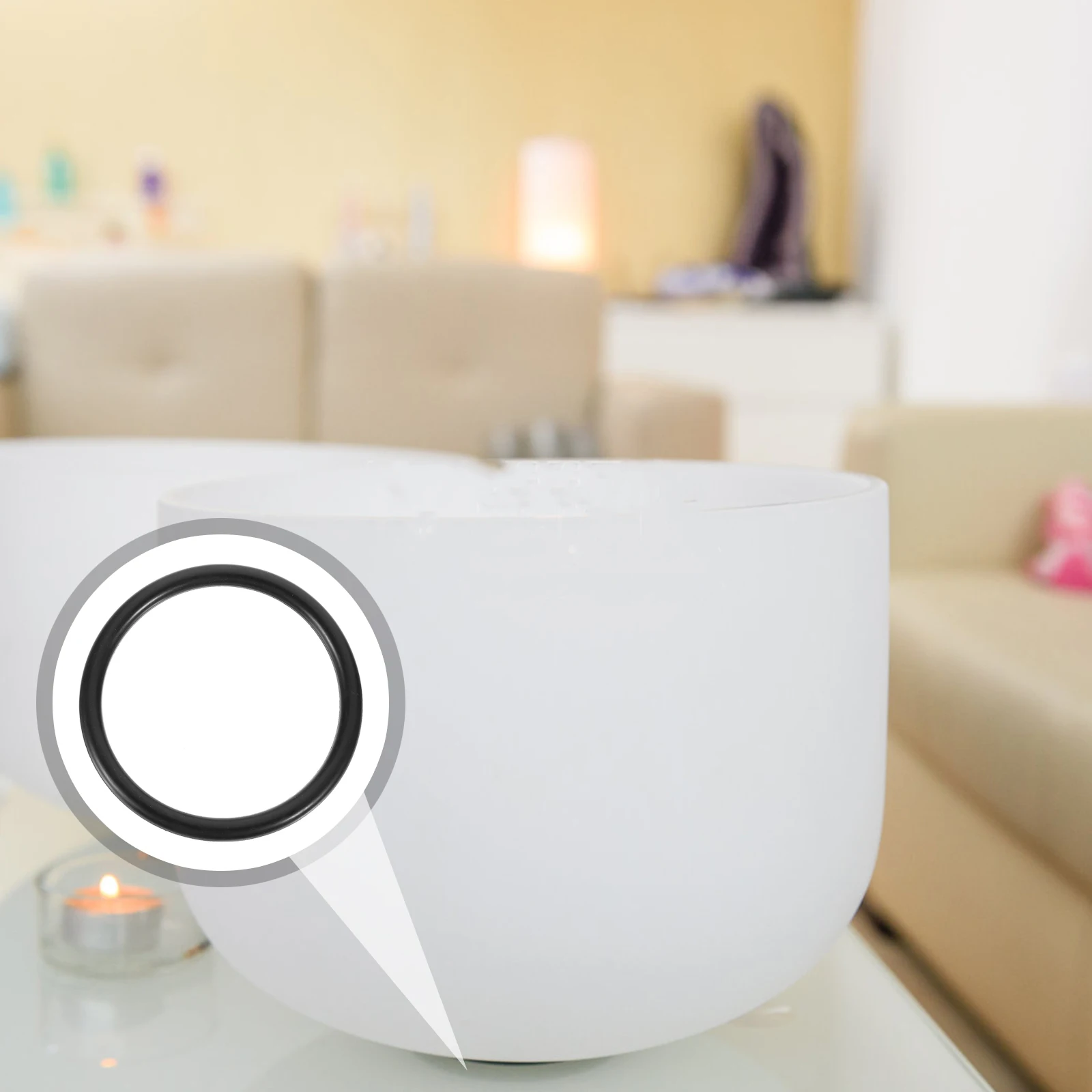 

3 Pcs Music Bowl Washer Gift for Buddhism Believers Singing Mat Pillow Lightweight Cushion Sound Pillows Quartz Bowls Rubber