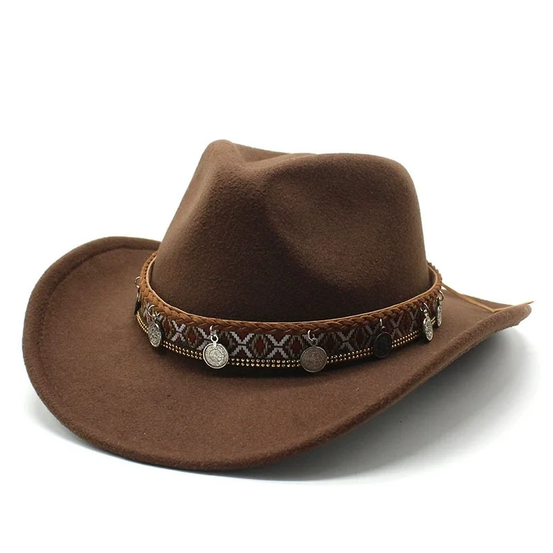 Image of Neue Herbst-/Winter-Westernhüte aus Wolle, Fedora-Hüte und modische Sonnenhüte für Männer und Frauen