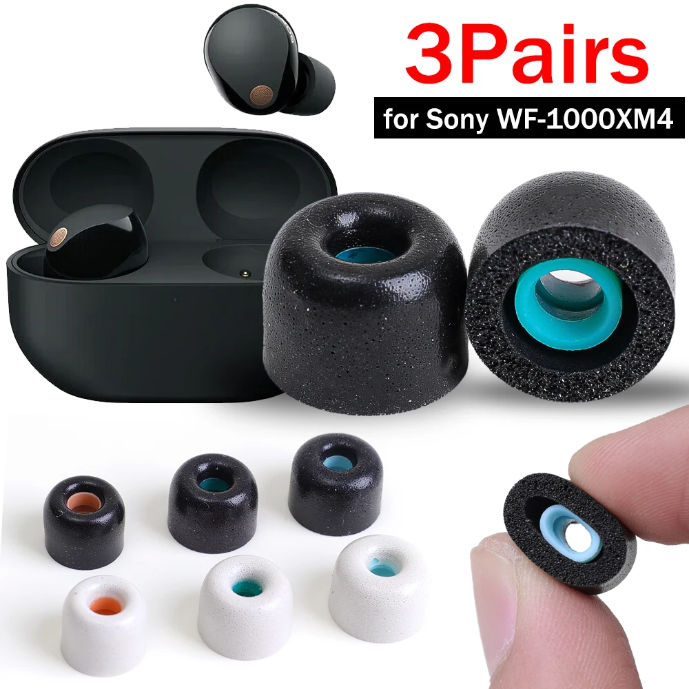 For Sony WF-1000XM4 WF-1000XM3 Memory Foam Eartips Replacement Earplug Soft Foams Anti-slip Wireless Earphones Ear Tips S/M/L