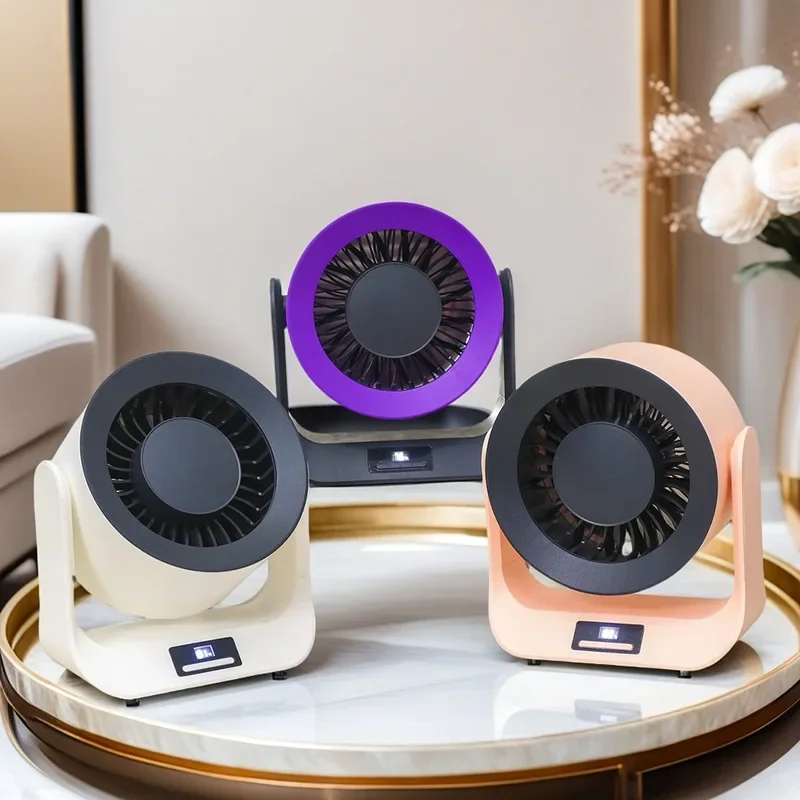 ポータブルハンドヘルドファン-usb-充電ファンデスクトップ装飾学生オフィス夏の屋外登山釣り回転ミニファン-20-センチメートル