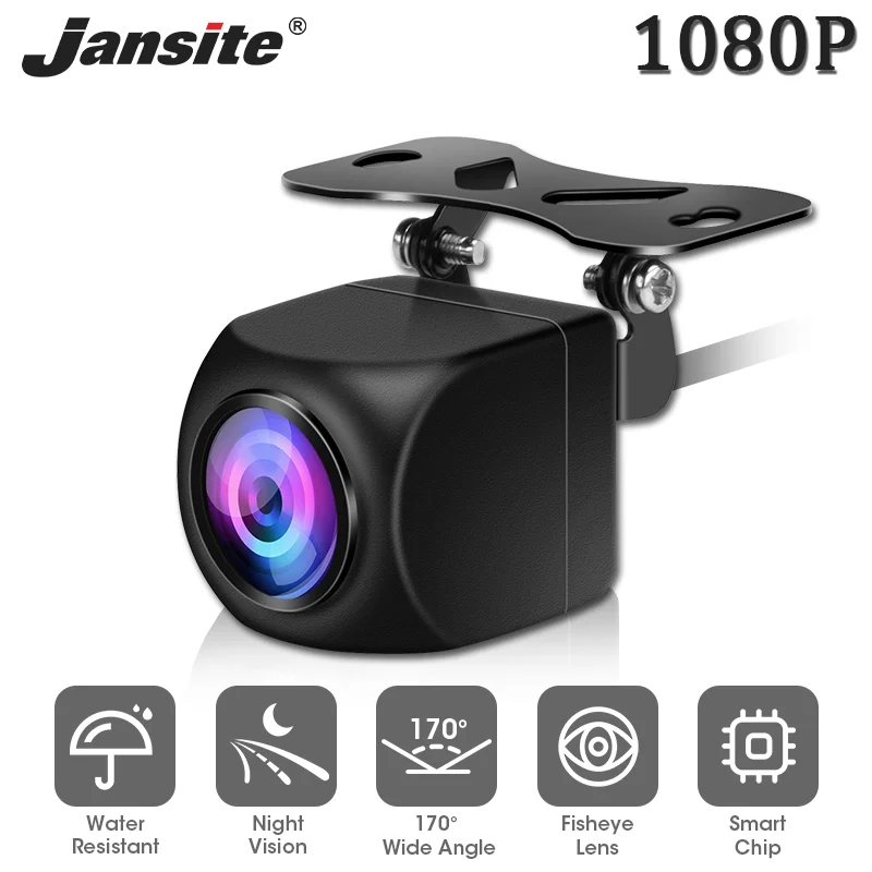 

Jansite 170° AHD 1080P Vehicle Rear View Camera Car Reverse Black Fisheye Lens Night Vision Waterproof Universal for Car Radio