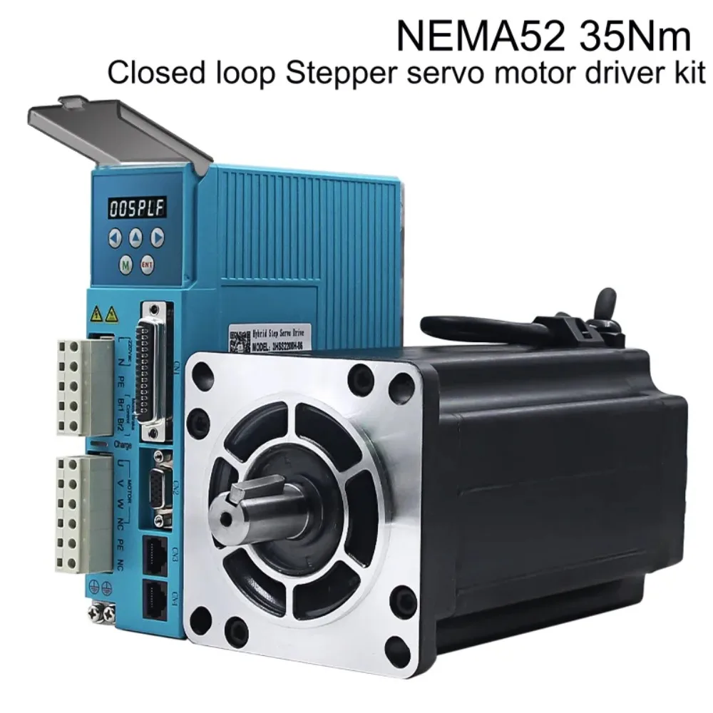 3 Phase NEMA52 35Nm 4956ozf.in Closed Loop Stepper Servo Motor Driver Kit JMC 130J12225EC-2500+3HSS2208H