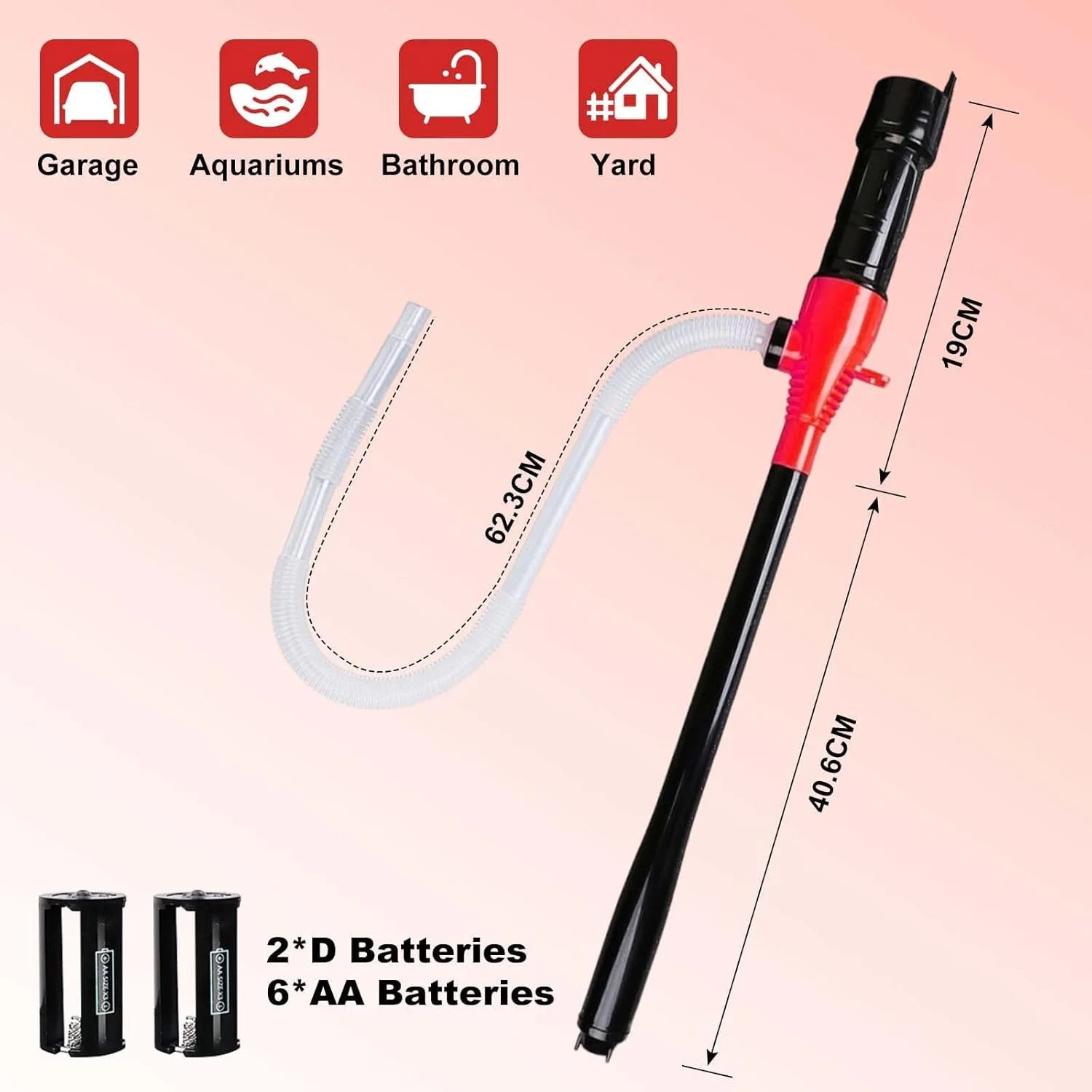 Portable Power Battery ,  Fuel Transfer   Water Transfer ,2.2 Gallons per Min, siphon  for Fuel Water Gas Fish Tank