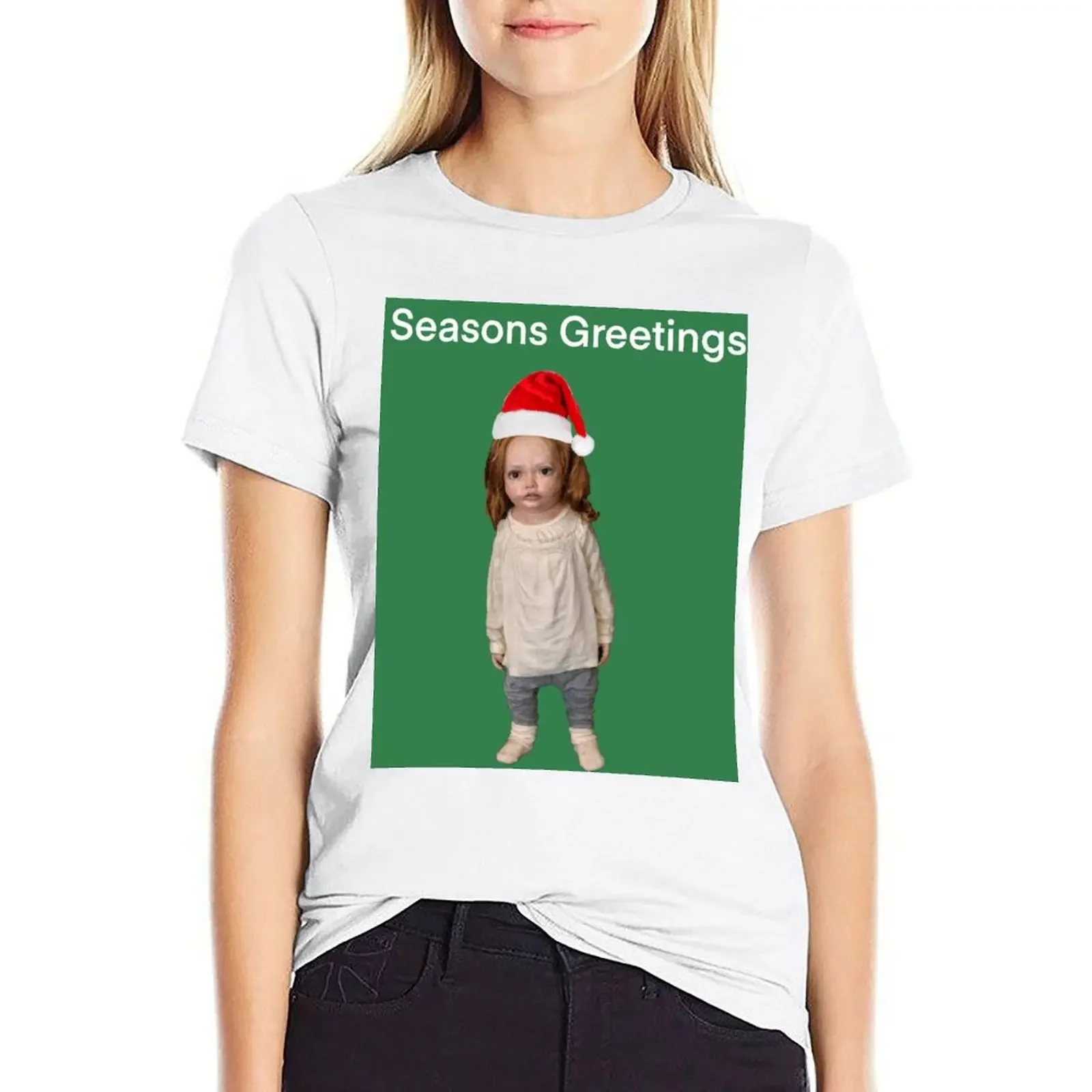 

Seasons Greetings from Renesmee T-shirt plus size tops lady clothes graphics t-shirt dress for Women sexy