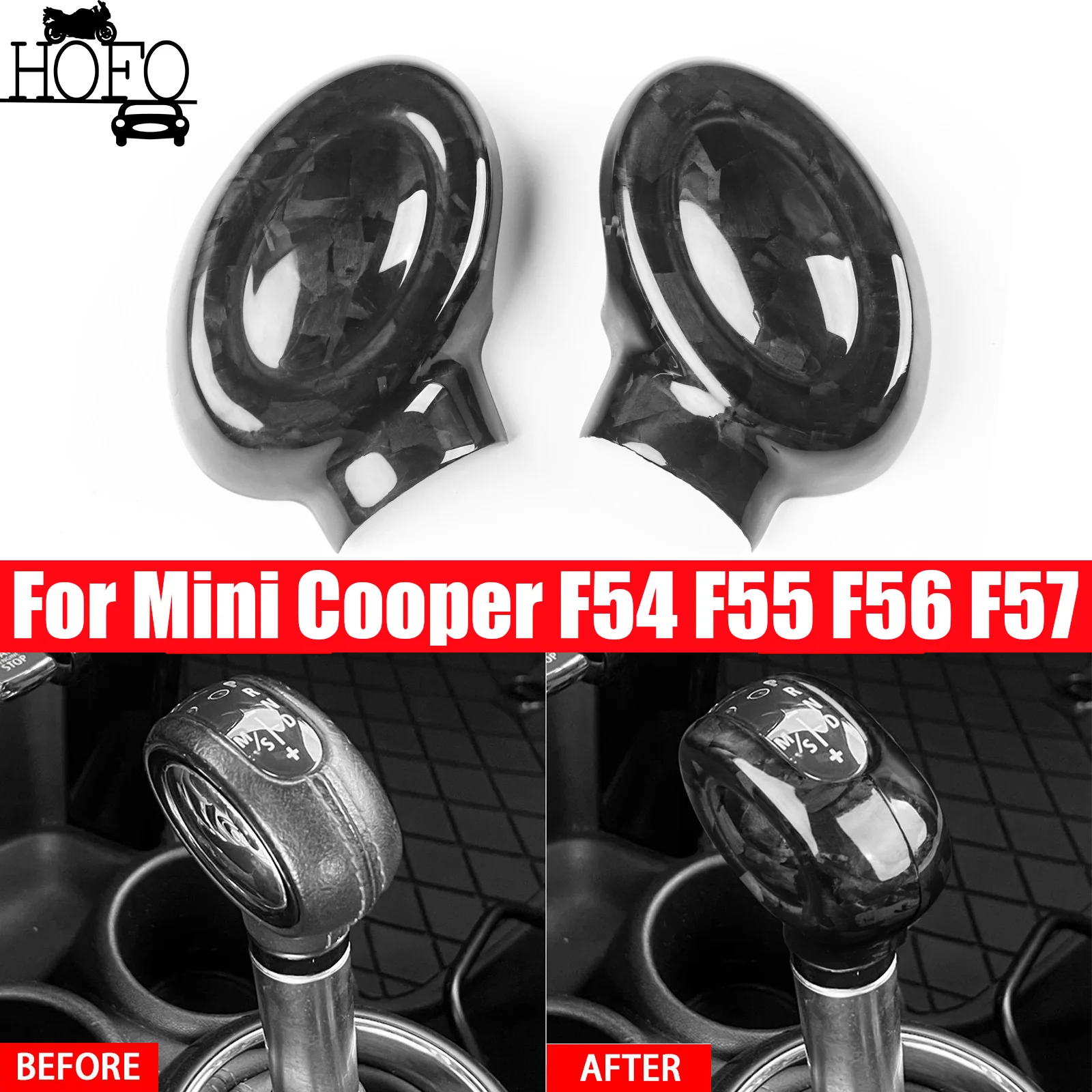 

Forged Carbon Fiber Gear Shift Knob Cover Trim For Mini Cooper F54 F55 F56 F57