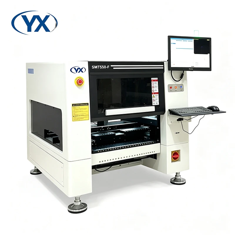 Stock in EU/RU/USA YINGXING Pick and Place SMT550-F SMT Machine Four Head 56 Feeder Auto Nozzle Change for SMD Production Line