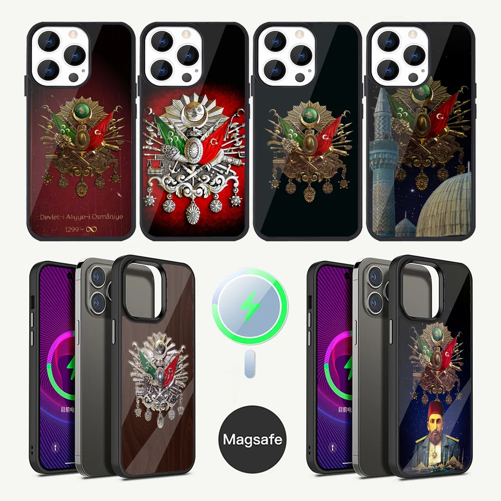 Ottoman Empire Coat Of Arms  Phone Case For iPhone 15,14,13,12,11,Plus,Pro,Max Mini Magsafe Magnetic Wireless Charging