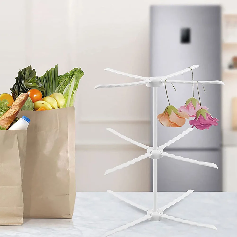 

3 Tier Flower Drying Rack with 12 Arms Foldable Design for Fondant Gum Paste Drying Stand Baking Decoration Tool Home Kitchen
