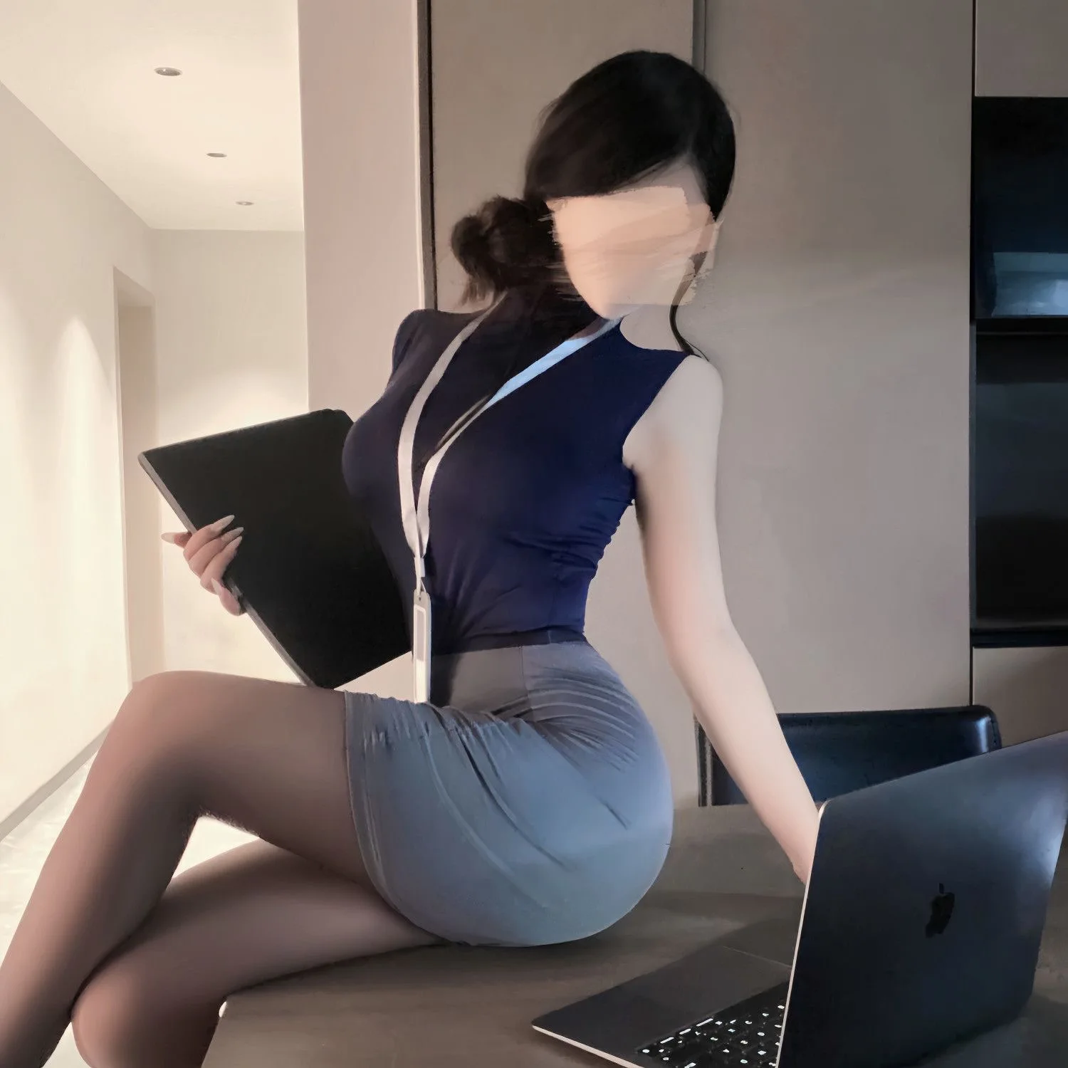 مجموعة التنانير الحلوة OL مثير الرغبة النقية نمط سكرتيرة حقيبة الأرداف قطعتين تنورة مجموعة مضيفات موحدة ملهى ليلي فستان