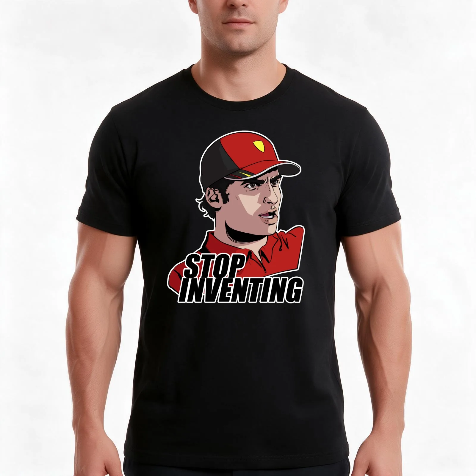 Stop inventing T-Shirt Summer Casual Cotton Tee Oversized Streetwear Tops Vintage Graphic Print Loose Fit Short Sleeve