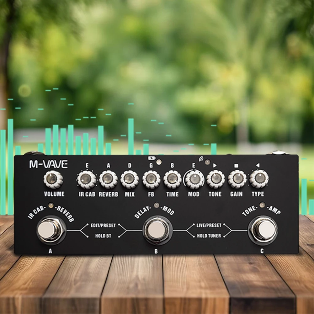 Efekt gitarowy wielofunkcyjny do gitary elektrycznej z efektami Delay, Reverb, MOD, IR Cab, cyfrowy efektor gitarowy, akcesoria gitarowe.