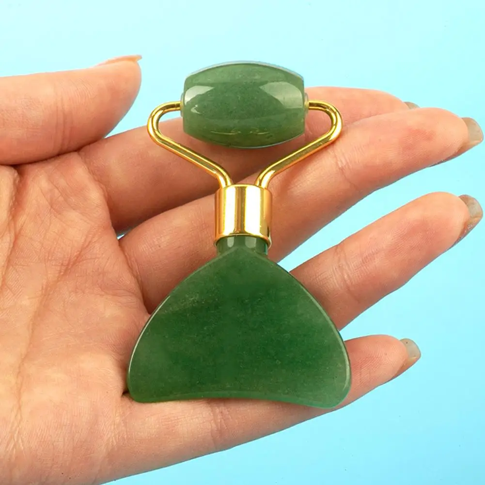 Facial Skin Lifting Scraper Anti-Wrinkle Natural Jade Face Gua Sha Massage Roller Neck Face Massager Board Scraping Massager