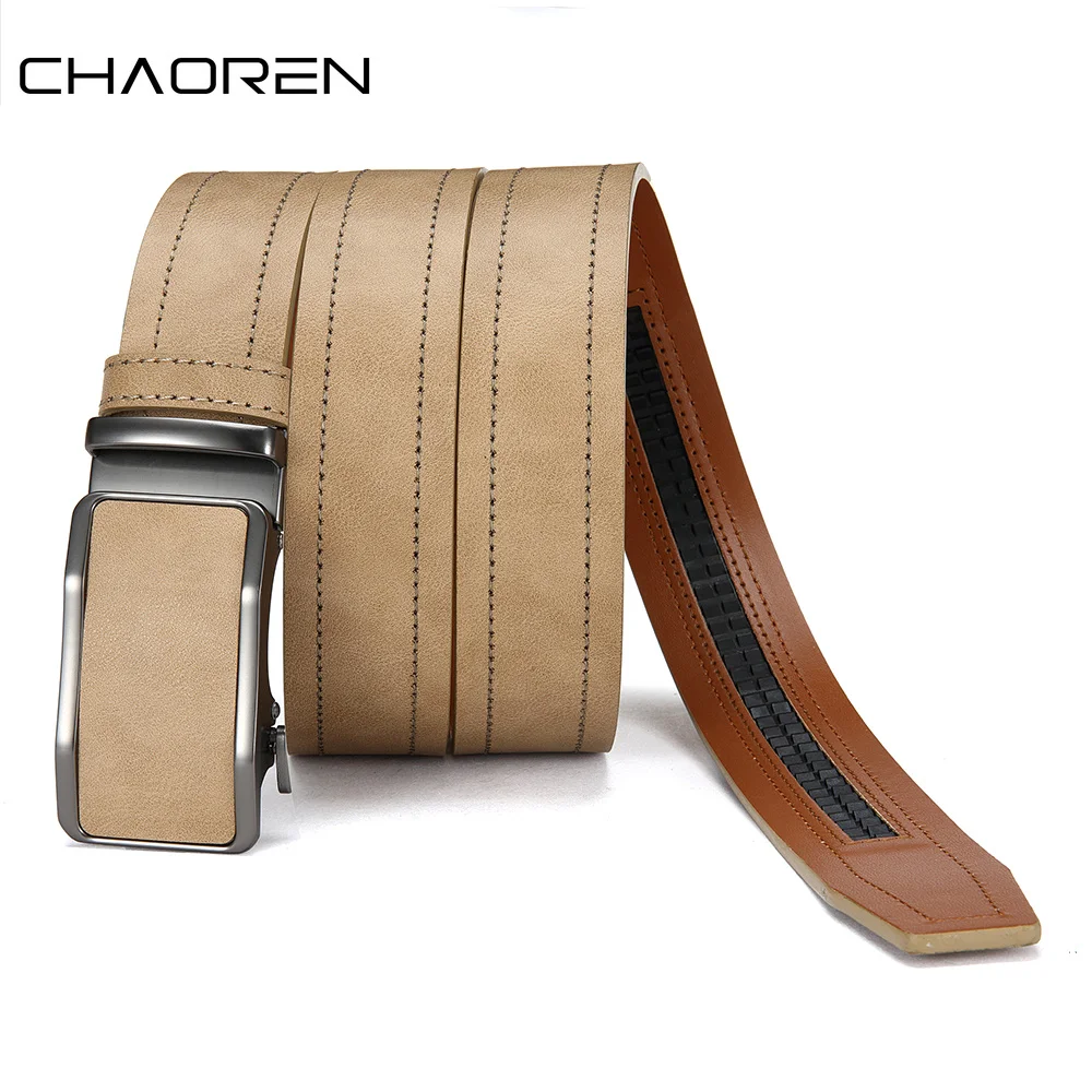 Men’s Luxury Automatic Buckle Belt, High Quality Genuine Leather, Cuttable Black Brown Business Casual Fashion Belt