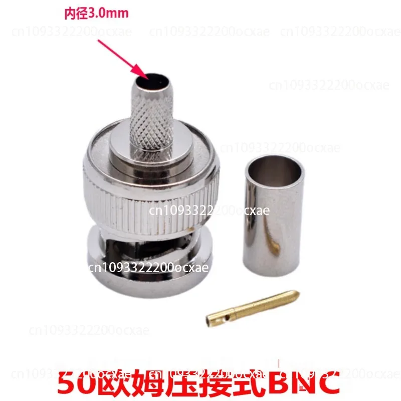 

BNC Crimp Connector, Cold Pressed 3 Pieces Set, 3 Crimp Male, BNC Male-3 Connector, 50 Ohm Copper 10pcs