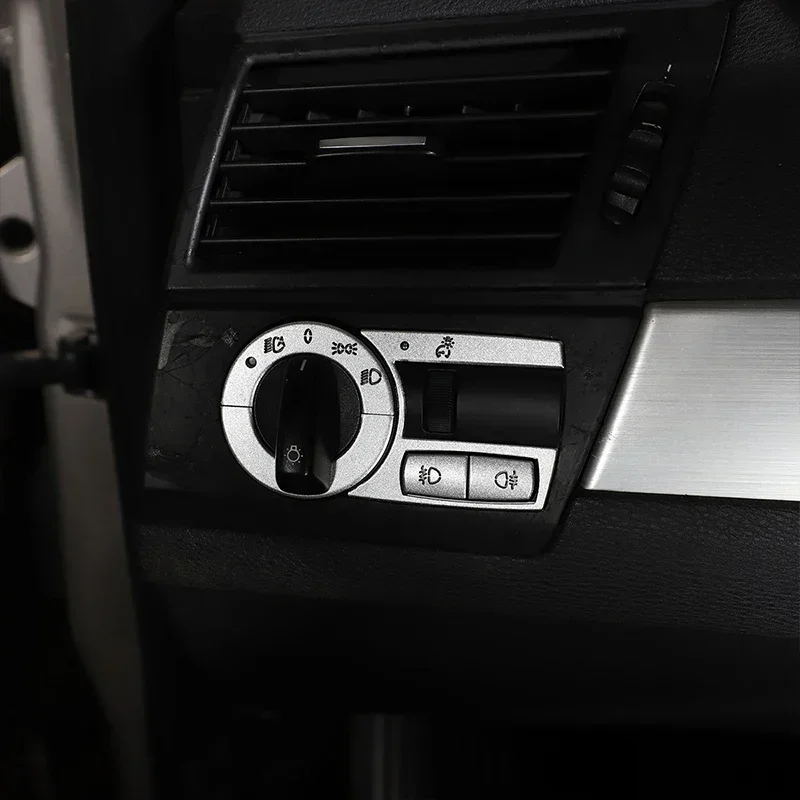For BMW X3 E83 2006-2010 Car CD Panel Air Conditioner Headlight Switch Seat Heating Button Cover Trim Stickers Car Accessories