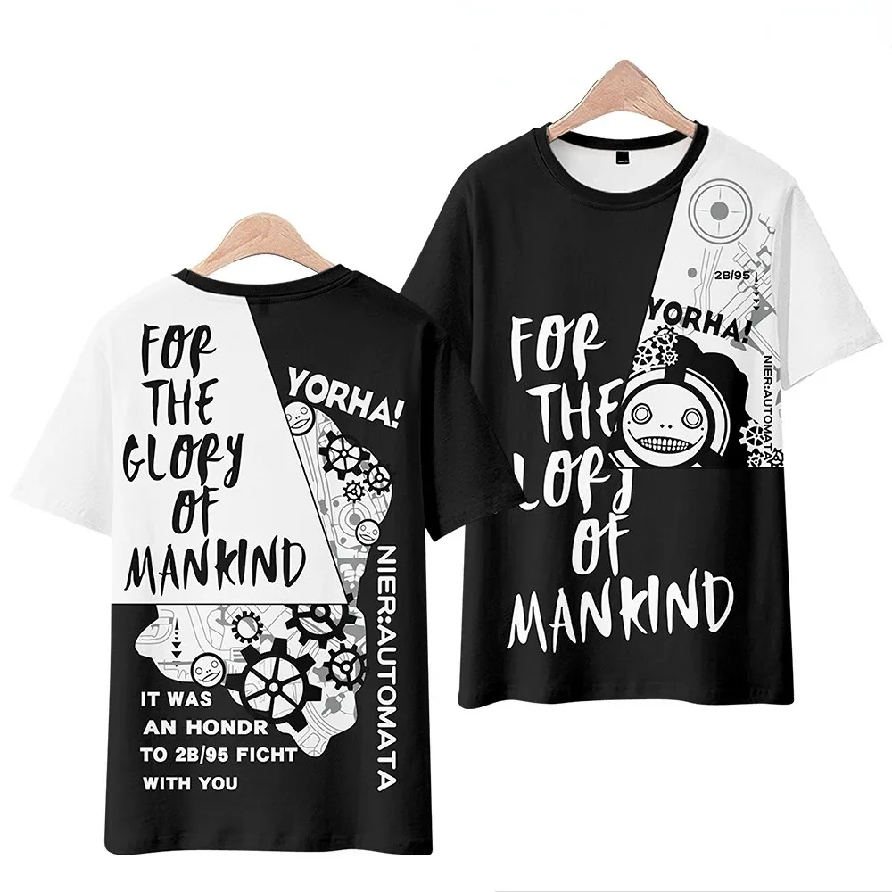 

Nier automata 2b yorha no. 2 type b 9s yorha no. 9 type s cosplay costume 3d printing short sleeve graphic t-shirts 2024