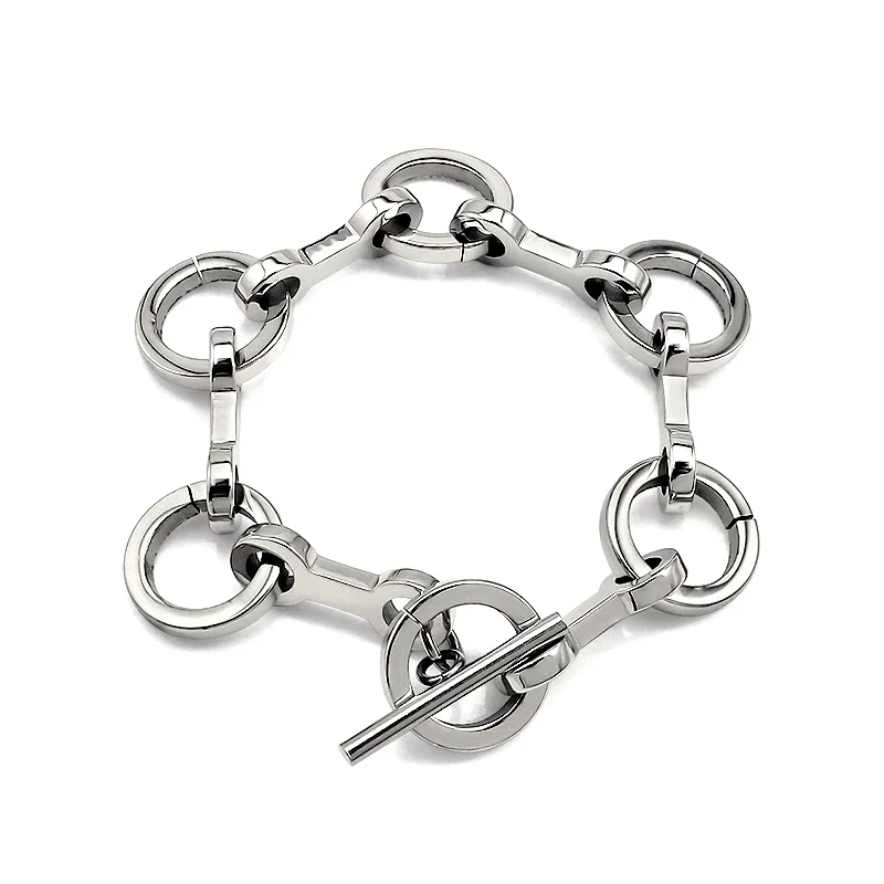 Unisex 316L Stainless Steel Round Bone link Bracelet Unique Trendy bangles Charm Bracelets Jewelry Gift Festival ascesorios
