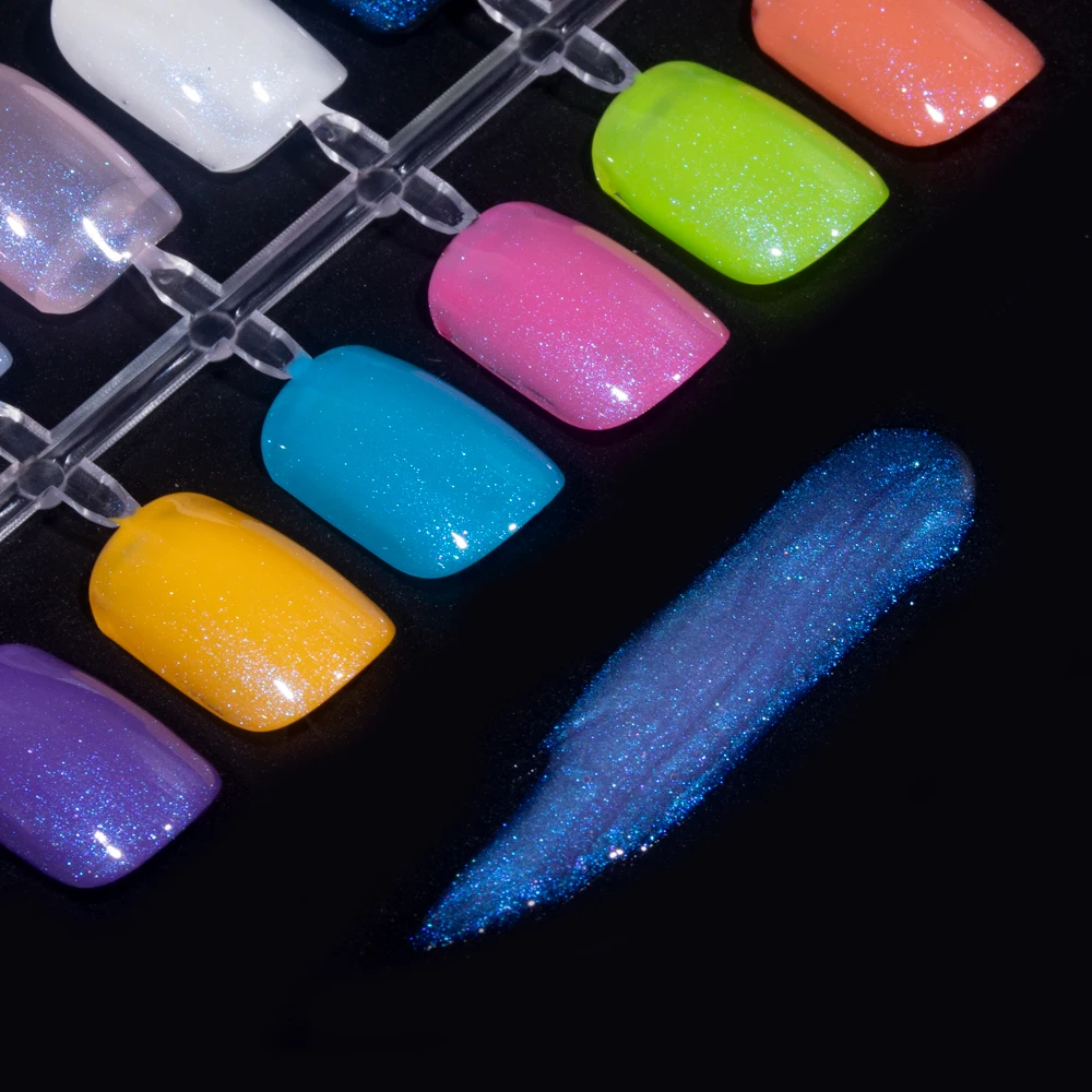 KODIES GEL Glitter Chrome Top Coat Gel smalto per unghie 2 IN 1 Aurora Blue Unicorn Gel Finish Sealer vernice tutto per Manicure Design