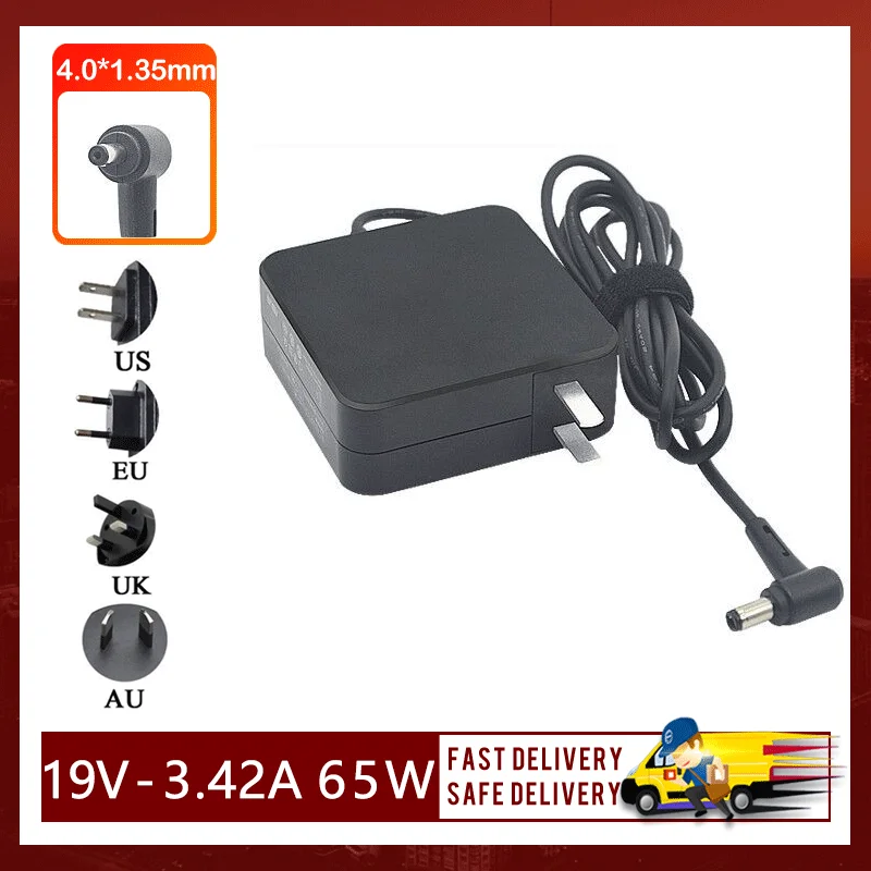 19V 3.42A 65W 4.0mm x 1.35mm Laptop Power Adapter charger For ASUS Vivobook Charger S410 S410NA S410UN S510 S510U S510UA S510UQ