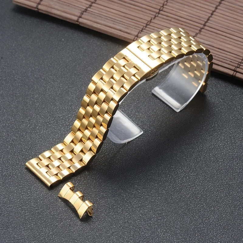 16-26mm Universal Solid Stainless Steel Flat Curved Ends Wrist Watch Band Strap Men Women Metal Bracelet Belt 18 20 22 22 24mm