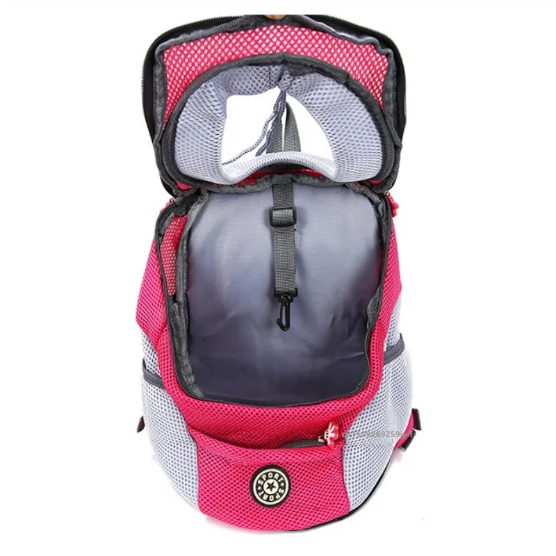 Double Shoulder Pet Dog Carrier Bag Portable Travel Outdoor Cats Front Bag Mesh Backpack for Small Puppy Carring