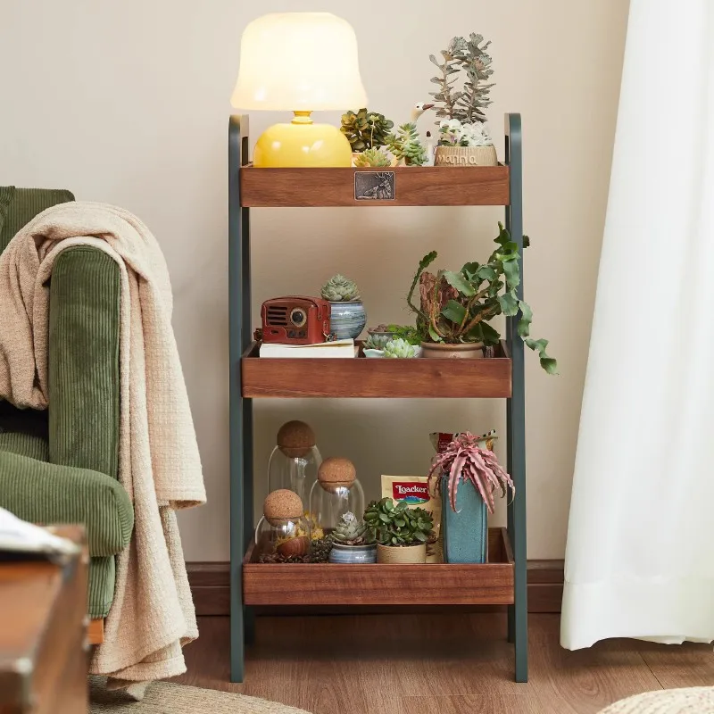 

Wooden Plant Stand - Tilted Hexagonal Shelf for Succulents, Foldable Flower Rack & Indoor Garden Organizer, Space-Saving Display