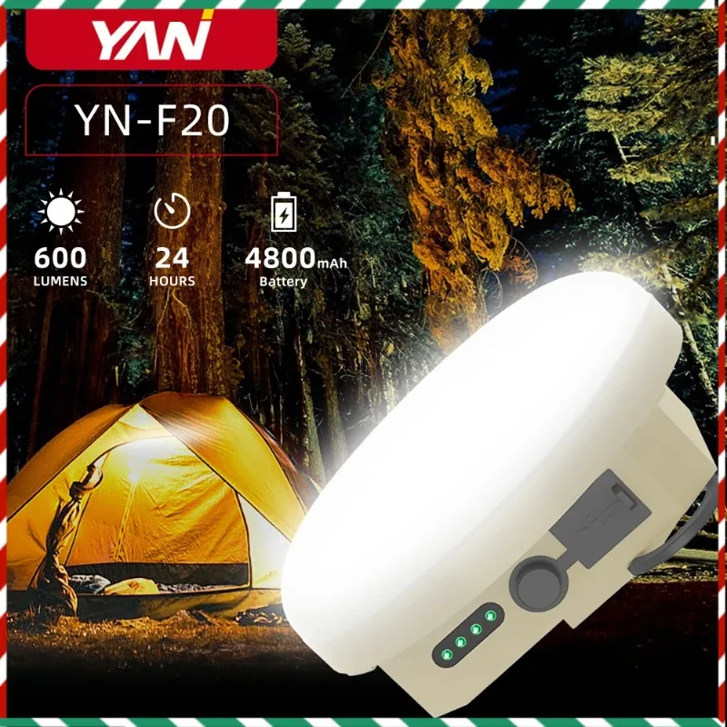 

YN-F20 Outdoor Camping Lights 20W 30LED Rechargeable Hanging Lights Portable Torch Tent Lantern Power Bank for Emergency Use
