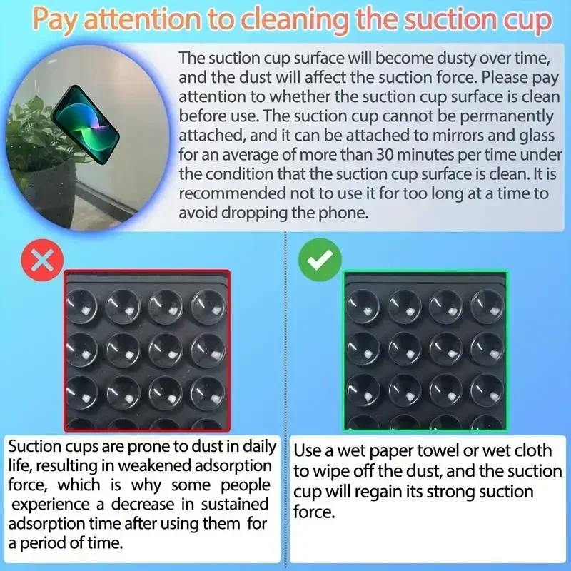 حصيرة حامل هاتف شفط سيليكون ، كوب شفط متعدد الوظائف ، حامل حائط ، مربع مانع للانزلاق ، حامل حافظة على جانب واحد ، ملصق خلفي
