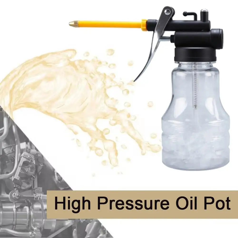 

250ml/350ml Transparent Oil Can Oiler Lubrication Oil Plastic Machine Pump High-pressure Transparent Oil Pot 1PCS