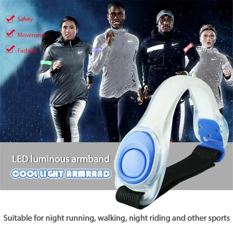 LED Light Up Armband Adjustable Wearable Running Arm Belt Glow The Dark for Running Walking Cycling Concert Roller Skates Light