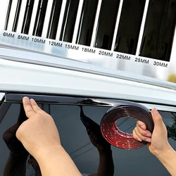 3M/5M Exterior Car Chrome Body Strip Bumper Styling Trim Sticker Auto Door Protective Moulding 10MM 15MM 20MM Car Accessories