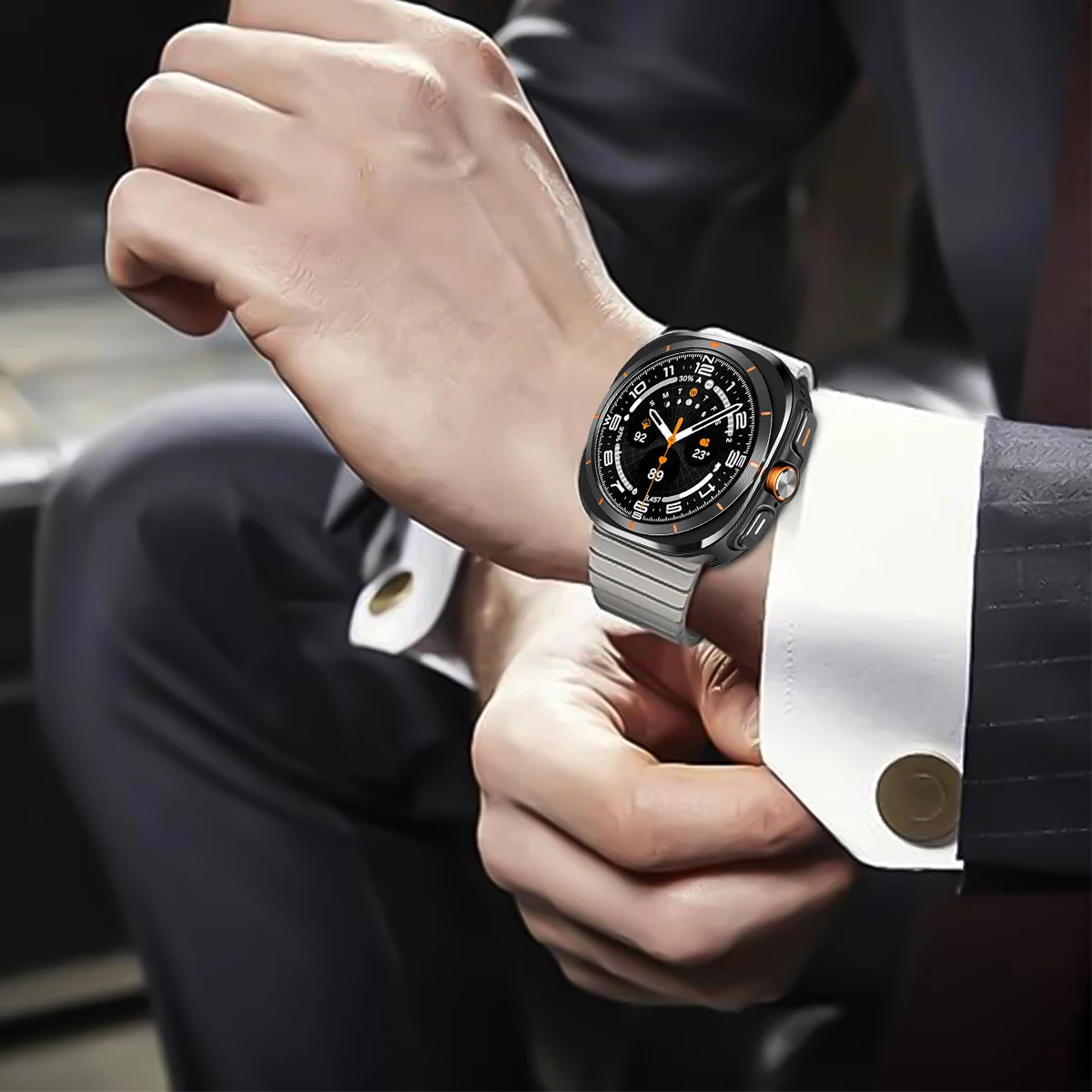 Pulseira de aço inoxidável para samsung galaxy watch ultra (2025) 47mm pulseira de metal para galaxy watch 7 6 5 4 40/44mm 5pro 45mm banda