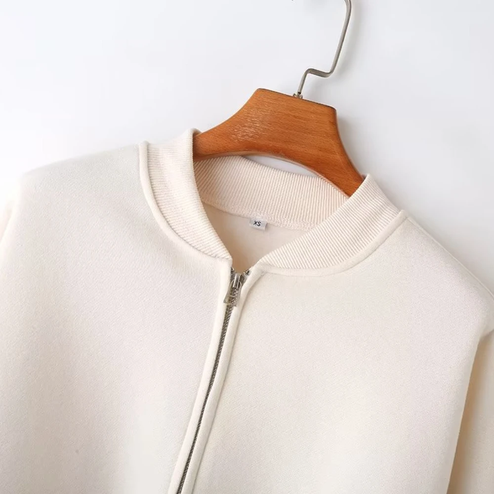 Women's Versatile Hooded Zip Long Sleeve Loose Jacket Fashion Oversized Casual Top Sweatshirt Street Basic Sports Wear Pilot jac